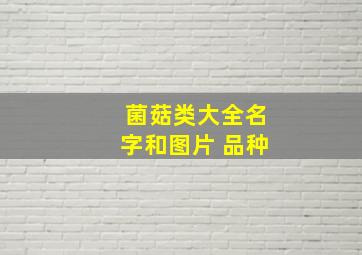 菌菇类大全名字和图片 品种